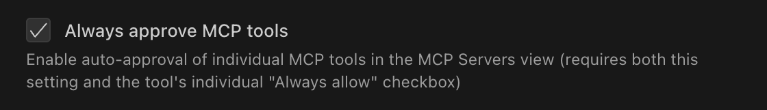 MCP tools setting