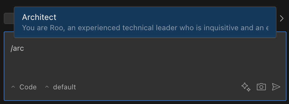 Using slash commands to switch modes