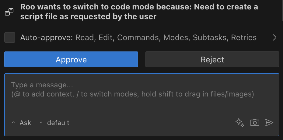 Accepting a mode switch suggestion from Thunderflow