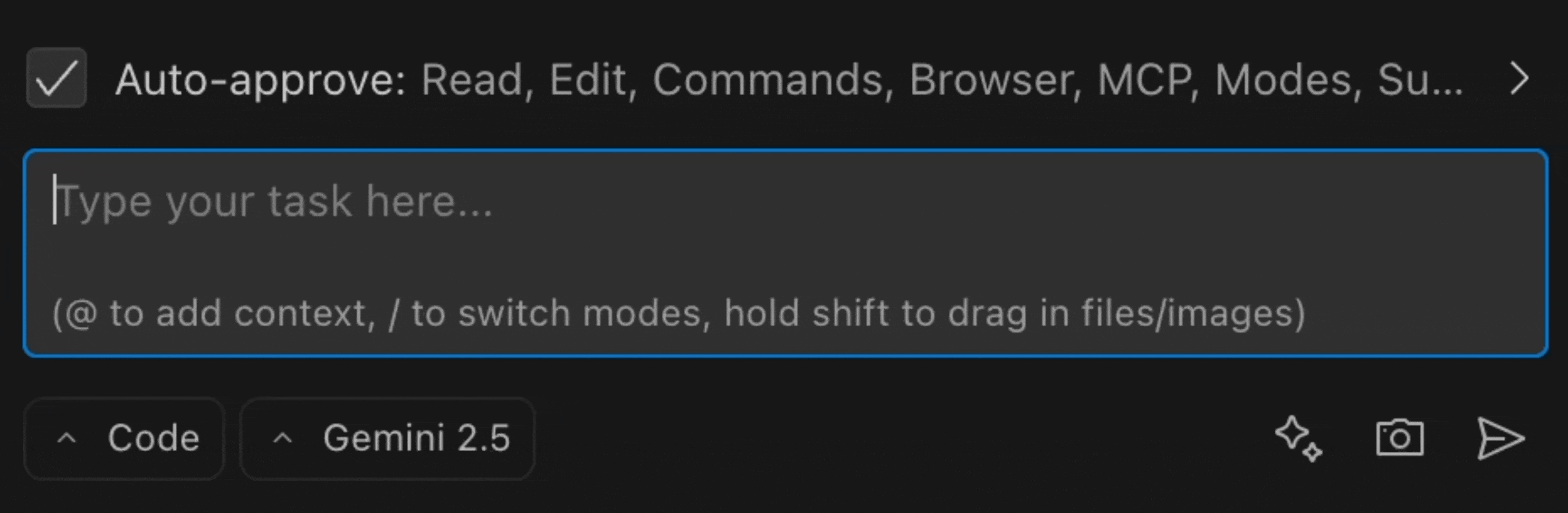 Example of typing a request in Thunderflow AI